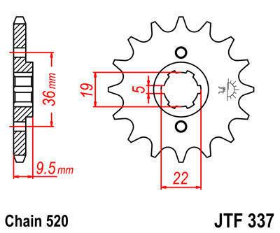 Jt sprocket front 14t chromoly steel fits honda cr250 r 1984-1985