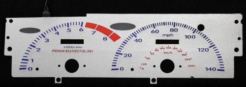 140mph indiglo gauge silver reverse for 92-96 honda prelude manual transmission