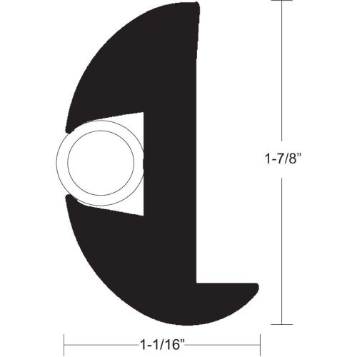 Taco flex vinyl rub rail black/white insert 70&#039; mfg# v11-2423bwk70-2