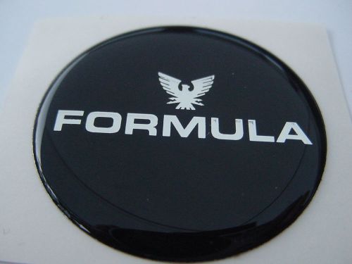 Formula boat steering wheel emblem black &amp; chrome 1-11/16&#034; new