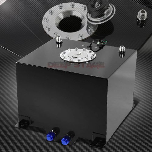 8 gallon/30.5l black coat aluminum racing gas fuel cell tank/2"sump+level sender