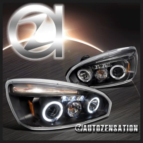 04-07 chevy malibu black led dual halo projector headlight pair