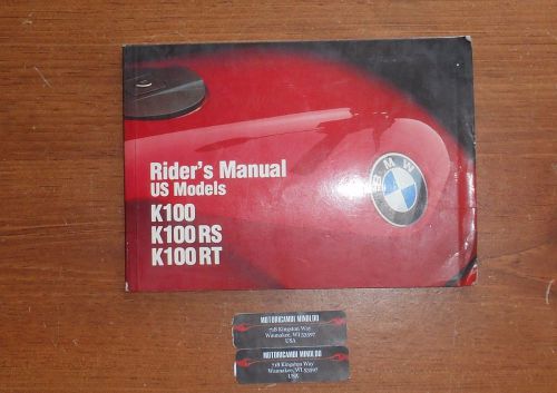 Bmw k100 rs original owner's manual manuale conducente (in inglese)