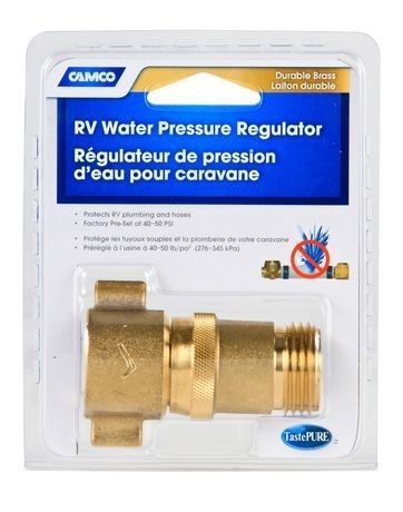 Camco - 40055 - rv water pressure regulator - factory pre-set at 40-50 psi