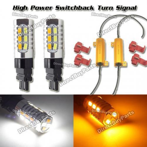 Find 2pcs Switchback Amber/White LED Bulbs Turn Signal Light Bulb