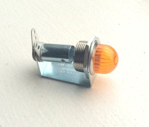 Vintage amber lined beehive lens dash gauge panel light hot rod 5/8&#034;. nos dialco