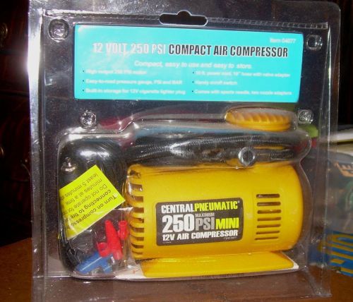 New emergency auto bike 12 volt, compact air compressor 250 psi factory sealed