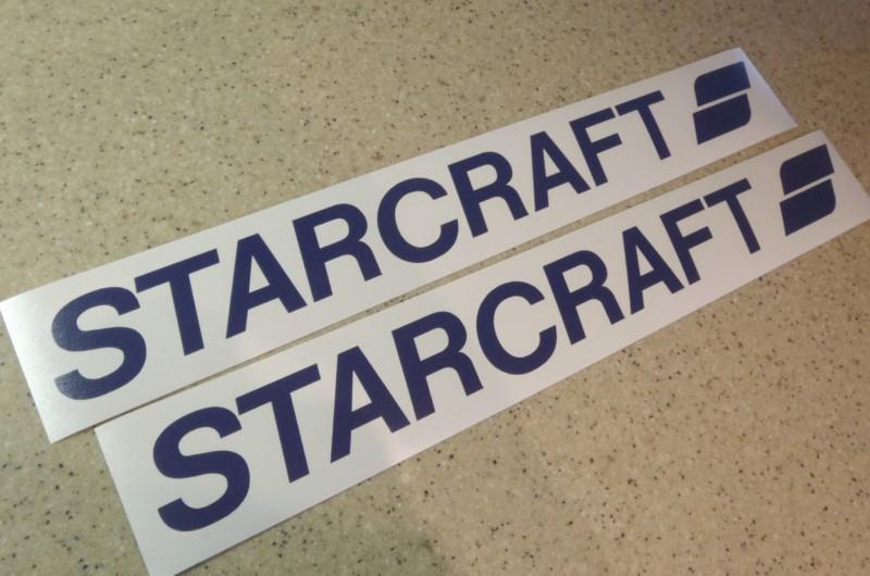 Starcraft vintage fishing boat decal navy blue 2-pk free ship + free fish decal!