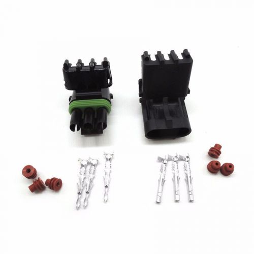 Weather pack delphi 1set 3pin sealed waterproof electrical wire connector plug