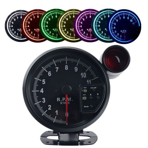 Find Tachometer 5" 12V Black Car RPM 11000K Meter Gauge 7 Color LED