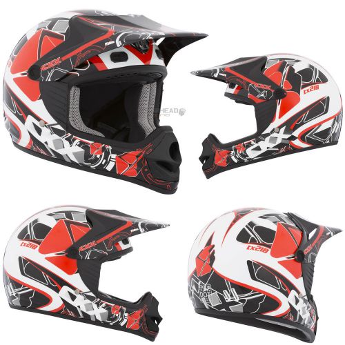 Mx helmet ckx tx-218 dimension red/white/black small youth off road dirt bike