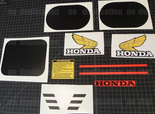 Qr50 honda 10pc black decal set mx motorcycle sticker graphics