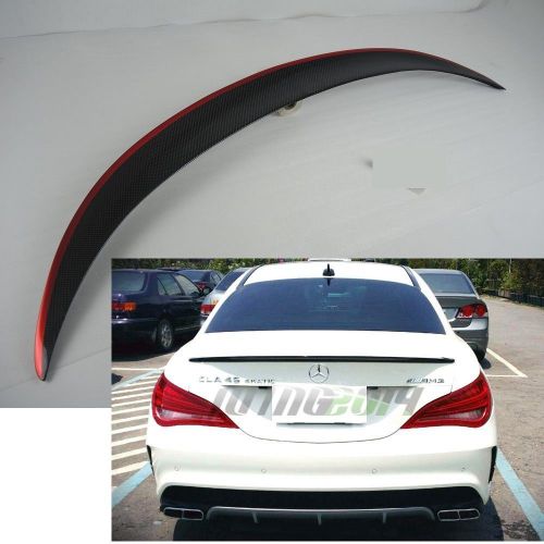 Carbon + red trunk spoiler mercedes benz c117 w117 4dr p type cla180 cla250