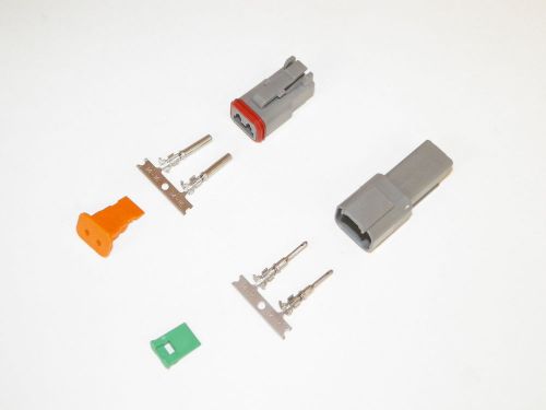 2x gray deutch dt series connector set 14-16-18 ga stamped nickel terminals