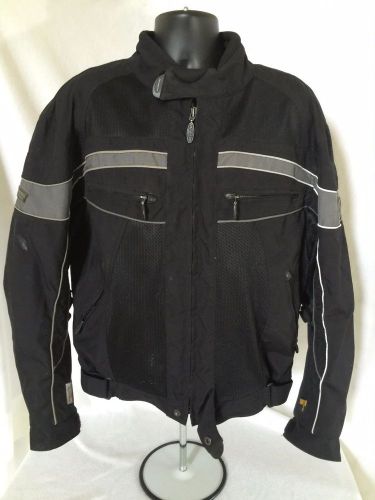 Olympia moto sports motorcycle jacket linear black size l