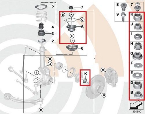 2 x bmw genuine left or right repair kit for support bearing e60 e60n e61 003