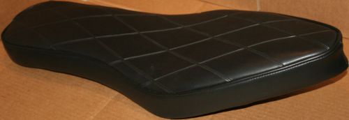 Black custom chopper made in italy seat diamond stitching metal base new (n-9)