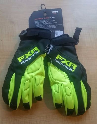 Fxr mountain - attack lite snowmobile winter gloves – black &amp; high vis yellow
