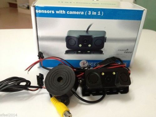 Hd car rear view backup camera night vision waterproof of with 2xradar1xbeeper