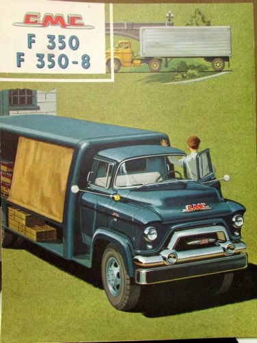 1958 gmc truck f 350 &amp; f 350-8 series original color sales brochure folder