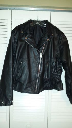 Women&#039;s leather motorcycle jacket size 4xl