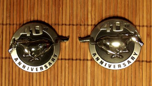 Ford mustang 40th anniversary fender emblems left and right factory oem