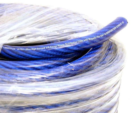 Monster cable 20' 1/0 gauge blue powerflex power wire