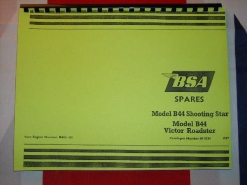 Parts manual fits bsa 1967 b44vr  victor roadster b44ss shooting star motorcycle