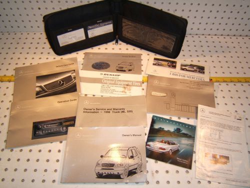 Mercedes w163 ml320 1998 us owner&#039;s manuals oem 1 set of 10 &amp; leather oem 1 case