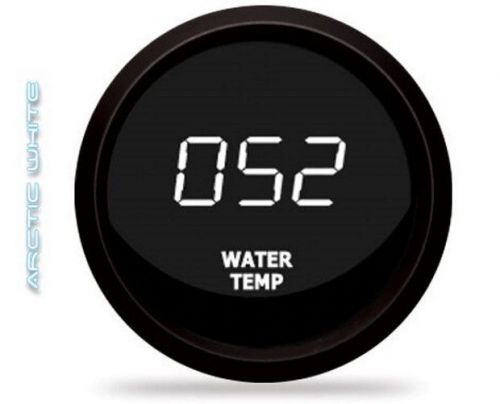 Led digital water temperature gauge w/ sender white leds black bezel dash auto !