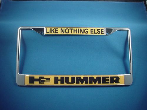 Hummer h2 chrome metal license plate frame yellow / black