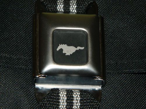 Ford mustang cross body bag in black nylon with mini seat belt closure