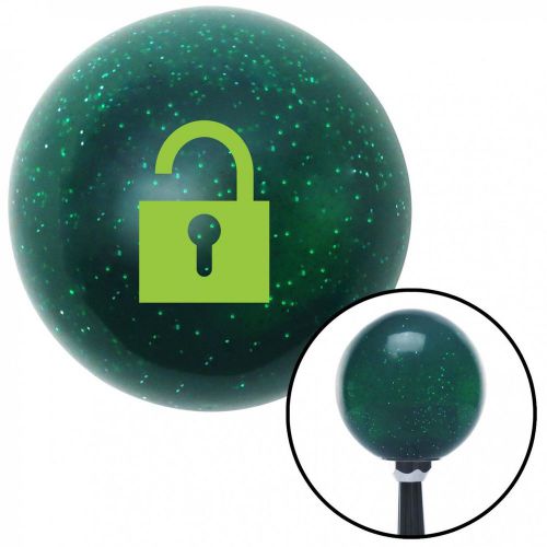 Green unlocked symbol green metal flake shift knob  with 16mm x 1.5 insert
