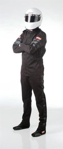Racequip 2 piece single layer 110 series driving racing suit  black size large