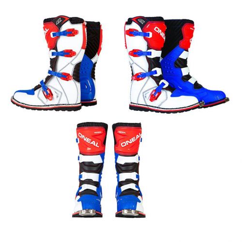 Oneal mx motocross rider red white blue riding boots offroad motocross atv