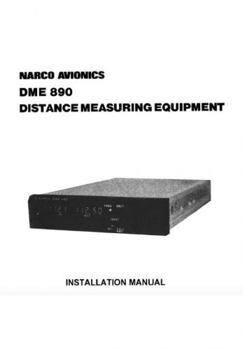Narco avionics dme 890 service/installation manual