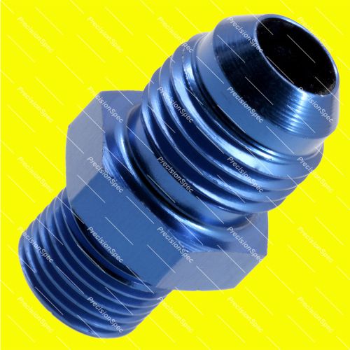 An6 6an jic male flare to m12x1.0 metric fitting adapter blue w/ 1yr warranty