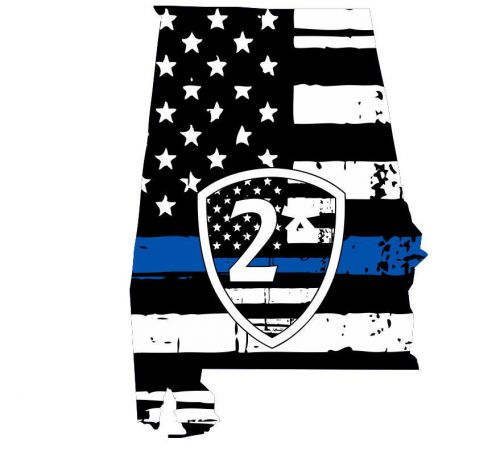 Thin blue line window decal - 2**asterisk k-9 alabama state - various sizes