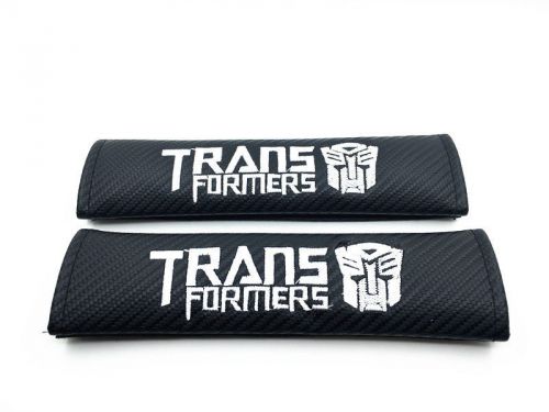 2pcs car seat belt shoulder pad transformers autobot carbon fiber cushions pads