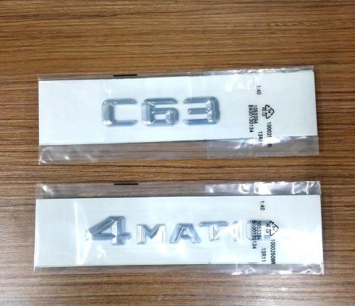 Mercedes benz c63/amg chrome trunk logo letters badge emblem
