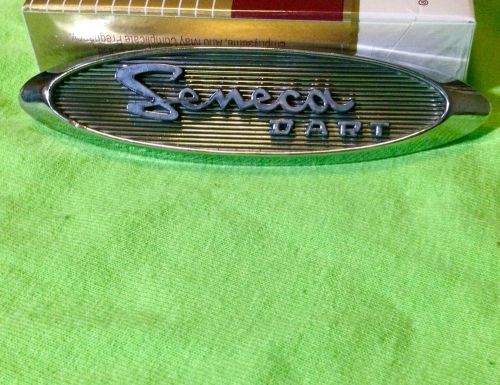 Vintage 1960-61 dodge seneca dart glovebox badge script nameplate nice!