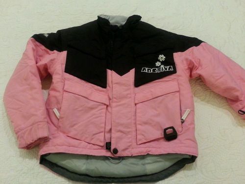 Arctiva girls pink snowmobile jacket winter coat sz 10 euc