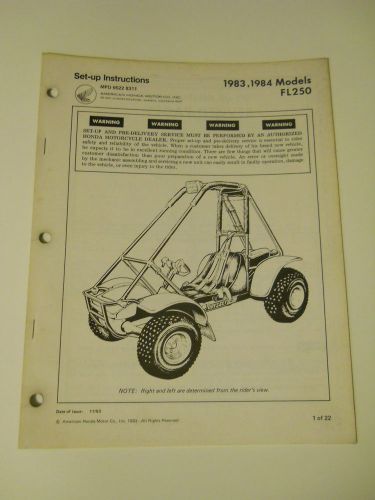 Honda fl250 odyssey  1983-1984 official oem set up instructions  manual