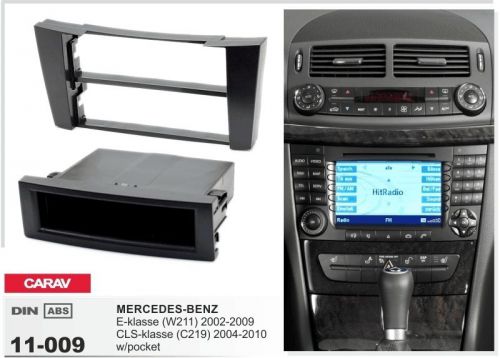Carav 11-009 1-din car radio dash kit panel mercedes-benz e w211 cls c219 w/po