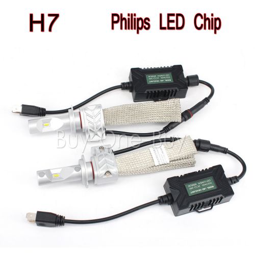 Auto h7 philip lumileds led headlight bulb conversion kit 80w 8000lm dc12v-24v