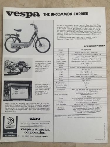 Vespa mopeds broshure vintage 1980- piaggio- scooters