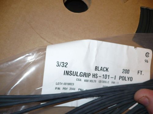 3/32" heat shrink tubing  black   polyolefin   25 ft