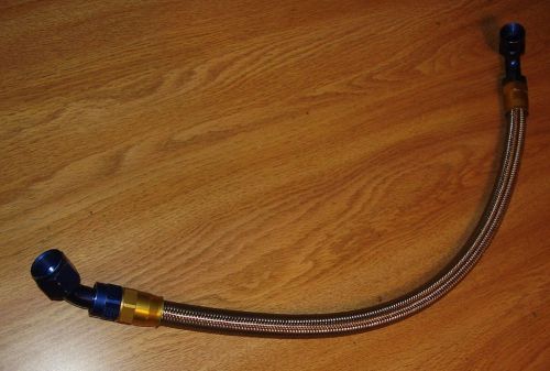 An -10 braided steel hose 27" w/ 45 &amp; 90 degree fittings nascar late model imca
