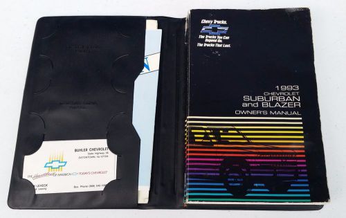 1993 chevrolet suburban owner&#039;s manual with chevrolet vinyl manual cover