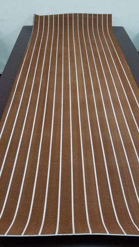 Eva foam faux teak decking sheet dark brown with white lines boat 35&#034; x 91&#034;